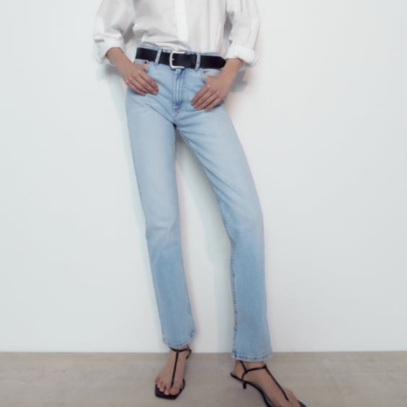 Zara Split Hem Slim High-Rise regular Length NWT Size 2 - Picture 2 of 9